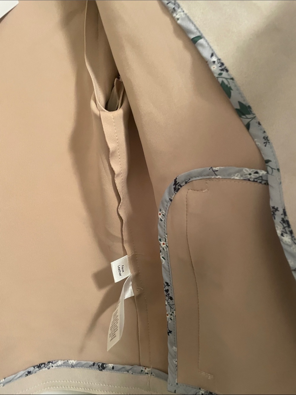 Tahari Light Cream Suede Moto Jacket - Picture 5 of 5